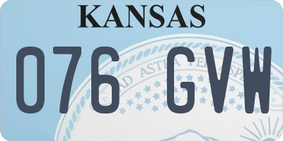KS license plate 076GVW