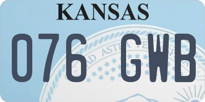 KS license plate 076GWB