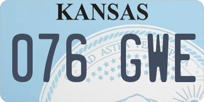KS license plate 076GWE