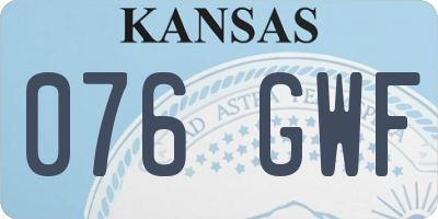 KS license plate 076GWF