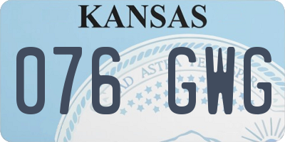 KS license plate 076GWG
