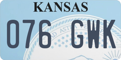 KS license plate 076GWK