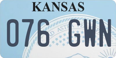 KS license plate 076GWN