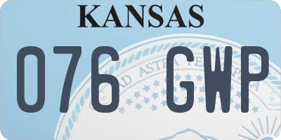 KS license plate 076GWP