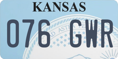 KS license plate 076GWR