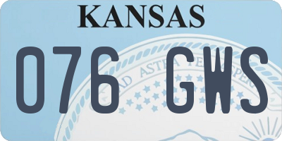 KS license plate 076GWS