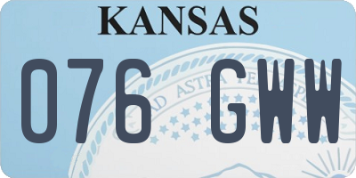 KS license plate 076GWW