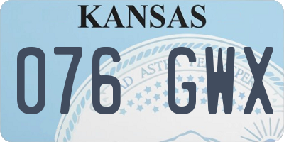 KS license plate 076GWX