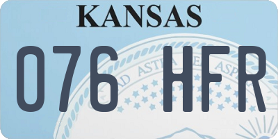 KS license plate 076HFR
