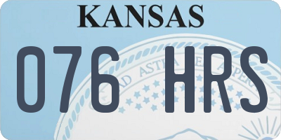 KS license plate 076HRS