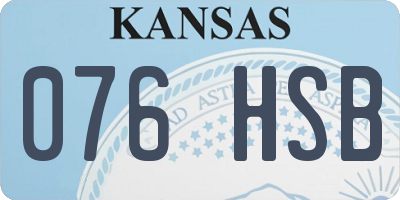 KS license plate 076HSB