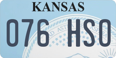 KS license plate 076HSO