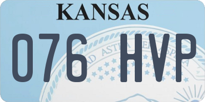 KS license plate 076HVP