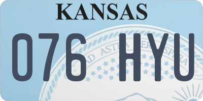 KS license plate 076HYU