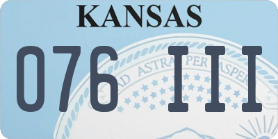 KS license plate 076III