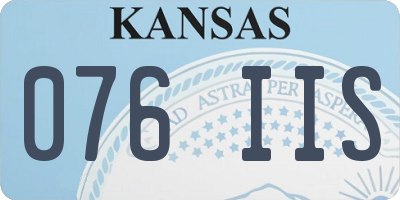 KS license plate 076IIS