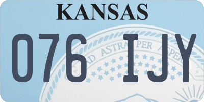 KS license plate 076IJY