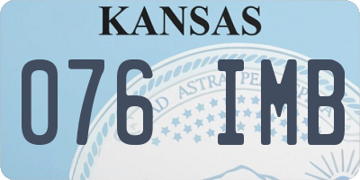 KS license plate 076IMB
