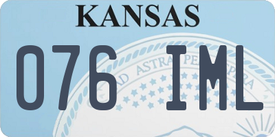 KS license plate 076IML