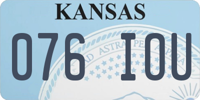 KS license plate 076IOU
