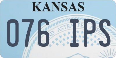 KS license plate 076IPS