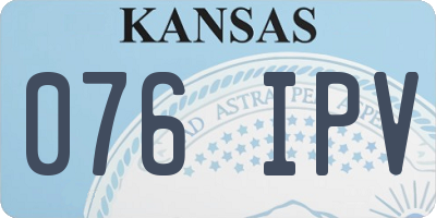 KS license plate 076IPV