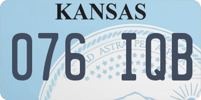 KS license plate 076IQB