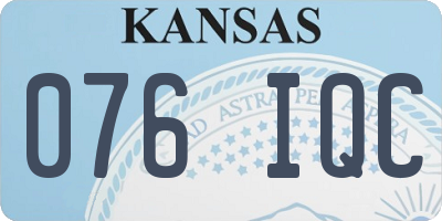 KS license plate 076IQC