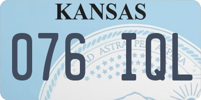 KS license plate 076IQL