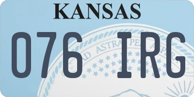 KS license plate 076IRG