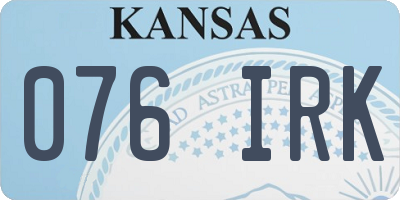 KS license plate 076IRK