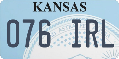KS license plate 076IRL