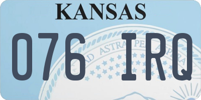KS license plate 076IRQ