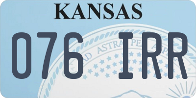 KS license plate 076IRR