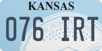KS license plate 076IRT