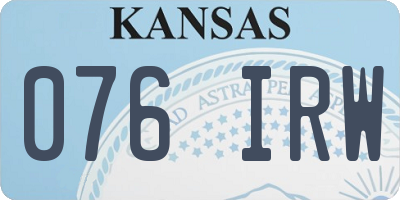 KS license plate 076IRW