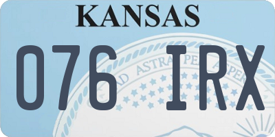 KS license plate 076IRX