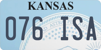 KS license plate 076ISA