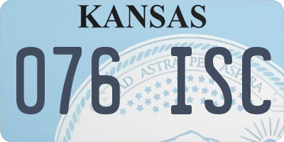 KS license plate 076ISC