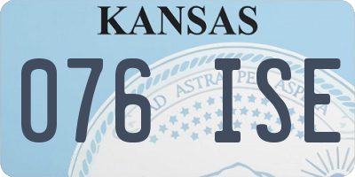 KS license plate 076ISE