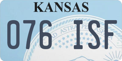 KS license plate 076ISF