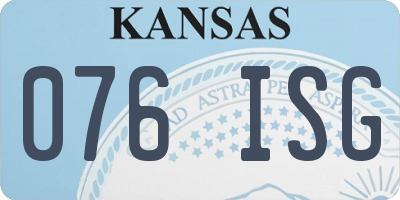 KS license plate 076ISG