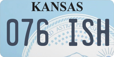 KS license plate 076ISH