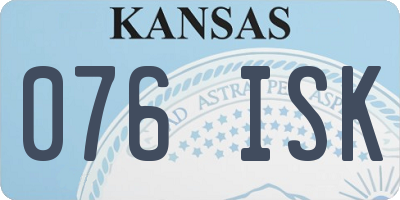 KS license plate 076ISK