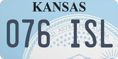KS license plate 076ISL