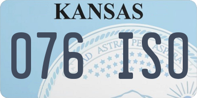 KS license plate 076ISO