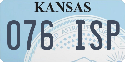KS license plate 076ISP
