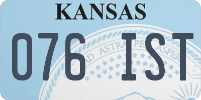 KS license plate 076IST