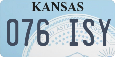KS license plate 076ISY