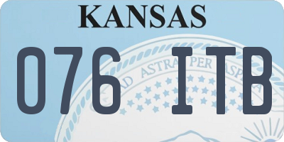 KS license plate 076ITB